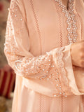 Peach Manahil Arts Chiffon Embellished Stitched 3-Piece Suit-K-165-Peach