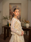 Beige Manahil Arts Organza Embellished Stitched Lehenga-001-Beige