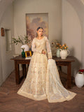 Beige Manahil Arts Organza Embellished Stitched Lehenga-001-Beige