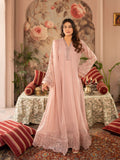 Pink Manahil Arts Chiffon Embellished Stitched 3-Piece Suit-K-165-Tea Rose Pink