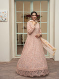 Peach Manahil Arts Chiffon Embellished Maxi-K-169-Peach