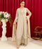 Manahil Arts Chiffon Embellished Stitched 3-Piece Suit-K-147-Tan