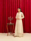 Manahil Arts Chiffon Embellished Stitched 3-Piece Suit-K-147-Off White