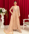 Manahil Arts Chiffon Embellished Stitched 3-Piece Suit-K-135-Peach