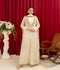 Manahil Arts Chiffon Embellished Stitched 3-Piece Suit-K-135-Off White