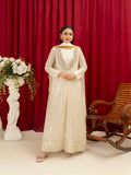 Manahil Arts Chiffon Embellished Stitched 4-Piece Suit-K-135-Off White