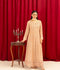 Manahil Arts Chiffon Embellished Stitched 3-Piece Suit-K-136-Peach
