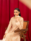 Peach Manahil Arts Chiffon Embellished Stitched 3-Piece Suit-K-136-Peach
