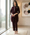 Manahil Arts Micro 9000 Velvet Embroidered Co-Ord Set-Burgundy