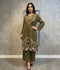 Manahil Arts Micro 9000 Velvet Embroidered Stitched 2-Piece Suit-Olive Velvet