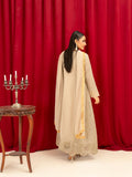 Beige Manahil Arts Chiffon Embellished Stitched 3-Piece Suit-K-136-Beige