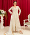 Manahil Arts Chiffon Embellished Stitched 3-Piece Suit-K-136-Off White