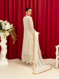 Manahil Arts Chiffon Embellished Stitched 3-Piece Suit-K-136-Off White 