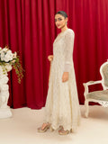 Manahil Arts Chiffon Embellished Stitched 3-Piece Suit-K-136-Off White 