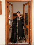 Black Haleema Sadia Sheesha Silk Embellished Stitched 3-Piece Suit-Ziya