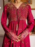 Pink-Haleema Sadia Sheesha Silk Embellished Stitched 3-Piece Suit-Ziva