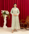 Manahil Arts Chiffon Embroidered Stitched 3-Piece Suit-K-113-Mint Green