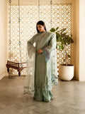 Mint Green-Haleema Sadia Sheesha Silk Embellished Stitched 3-Piece Suit-Sylva