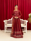 Manahil Arts Chiffon Embellished Stitched 3-Piece Suit-B-007-Maroon