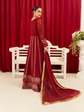 Manahil Arts Chiffon Embellished Stitched 3-Piece Suit-B-007-Maroon