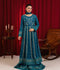Manahil Arts Chiffon Embellished Stitched 3-Piece Suit-B-007-Teal