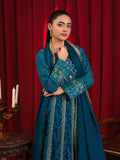 Manahil Arts Chiffon Embellished Stitched 3-Piece Suit-B-007-Teal