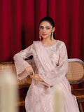 Peach Manahil Arts Khaadi Net Embellished Stitched 3-Piece Suit-K-160-Peach