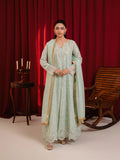 Manahil Arts Chiffon Embellished Stitched 3-Piece Suit-K-136-Mint Green