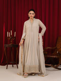 Manahil Arts Chiffon Embroidered Stitched 3-Piece Suit-Maxi-106-Tan