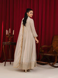 Manahil Arts Chiffon Embroidered Stitched 3-Piece Suit-Maxi-106-Tan