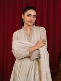 Manahil Arts Chiffon Embroidered Stitched 3-Piece Suit-Maxi-106-Tan