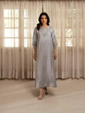 Grey-Haleema Sadia Sheesha Silk Embellished Stitched 2-Piece Suit-Liyana