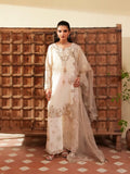 Ivory-Haleema Sadia Sheesha Silk Embellished Stitched 3-Piece Suit-Ivora