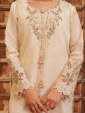 Ivory-Haleema Sadia Sheesha Silk Embellished Stitched 3-Piece Suit-Ivora