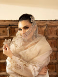 Ivory-Haleema Sadia Sheesha Silk Embellished Stitched 3-Piece Suit-Ivora