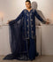 Haleema Sadia Sheesha Silk Embellished Stitched 3-Piece Suit-Sapphire