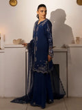 Haleema Sadia Sheesha Silk Embellished Stitched 3-Piece Suit-Sapphire