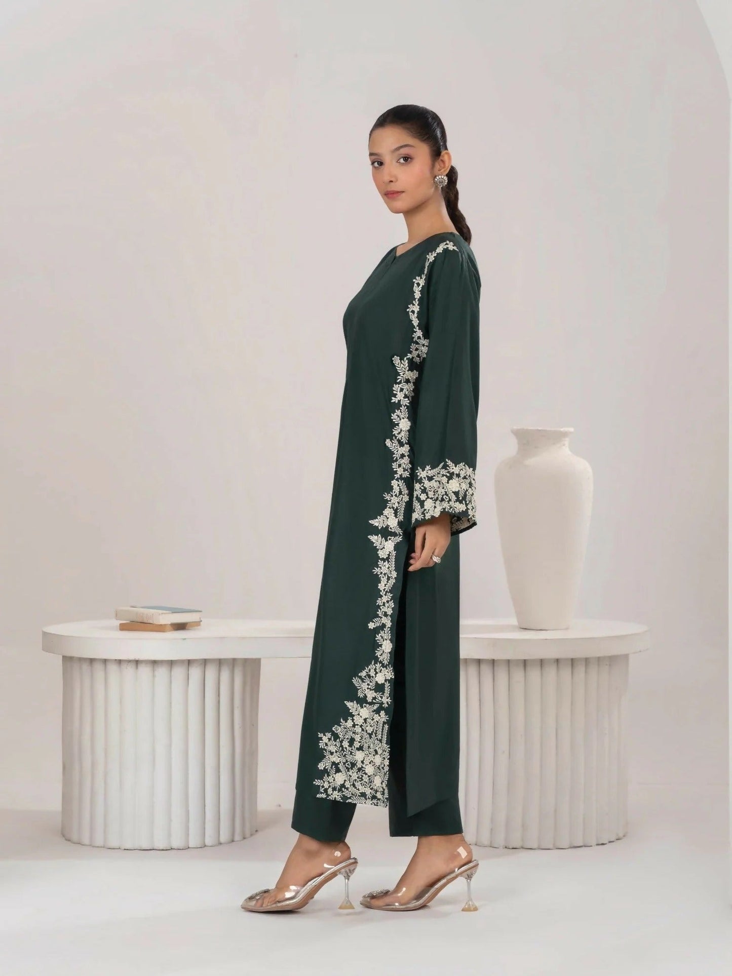 Stylish Collection Aaraish Linen Embroidered Stitched 2-Piece Suit–Margarita