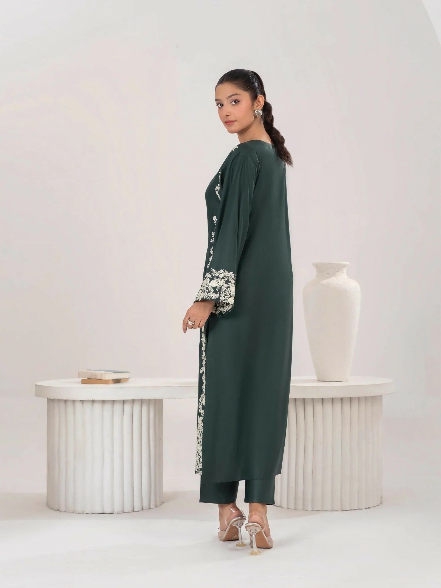 Stylish Collection Aaraish Linen Embroidered Stitched 2-Piece Suit–Margarita