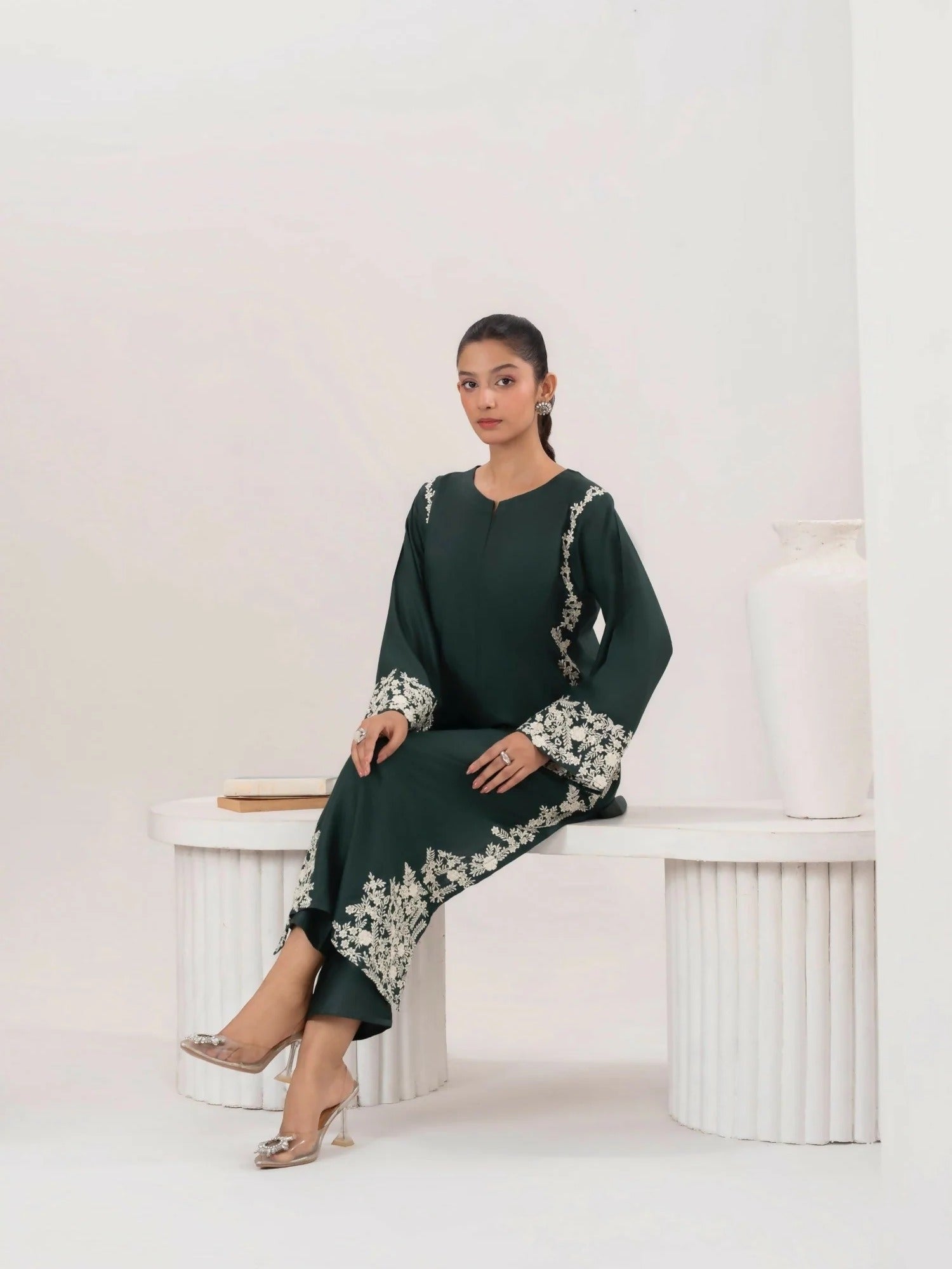 Stylish Collection Aaraish Linen Embroidered Stitched 2-Piece Suit–Margarita