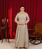 Manahil Arts Chiffon Embroidered Stitched 3-Piece Suit-Angrakha-099-Tan