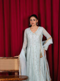 Manahil Arts Chiffon Embroidered Stitched 3-Piece Suit-Angrakha-099-Ice Blue