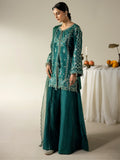 Green Enzo Lune Des Fleurs Korean Raw Silk Embroidered Stitched 3-Piece Suit-Mirelle