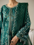 Green Enzo Lune Des Fleurs Korean Raw Silk Embroidered Unstitched 3-Piece Suit-Mirelle