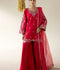 Enzo Lune Des Fleurs Korean Raw Silk Embroidered Stitched 3-Piece Suit-Merlot