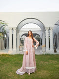 Lilac Manahil Arts Khaadi Net Embellished Stitched 3-Piece Suit-K-152-Lilac