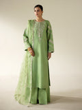 Green Enzo Lune Des Fleurs Korean Raw Silk Embroidered Stitched 3-Piece Suit-Mavros
