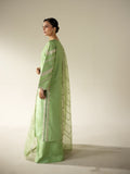 Green Enzo Lune Des Fleurs Korean Raw Silk Embroidered Unstitched 3-Piece Suit-Zyla