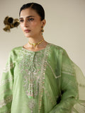 Green Enzo Lune Des Fleurs Korean Raw Silk Embroidered Unstitched 3-Piece Suit-Zyla