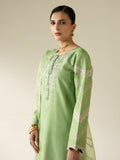 Green Enzo Lune Des Fleurs Korean Raw Silk Embroidered Unstitched 3-Piece Suit-Zyla